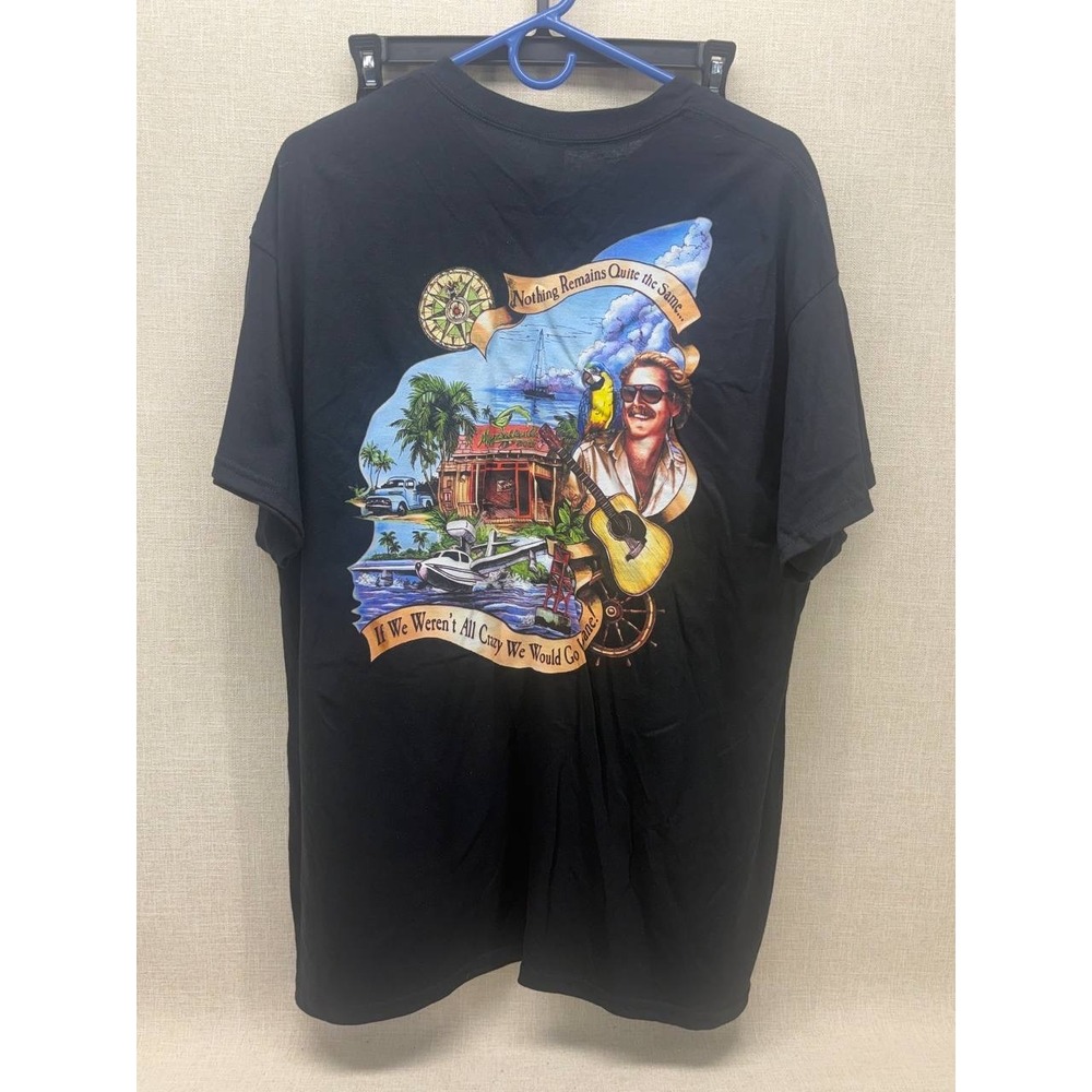 Jimmy‎ Buffett Margaritaville Graphic T-Shirt Mens XL Black Heavy Cotton Tee